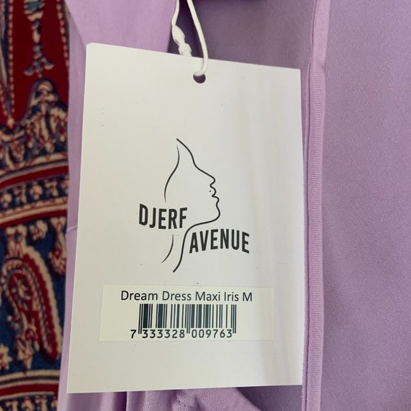 NWT Djerf Avenue Dream Dress Maxi Iris Purple Silk-Like Size Medium - Picture 13 of 16